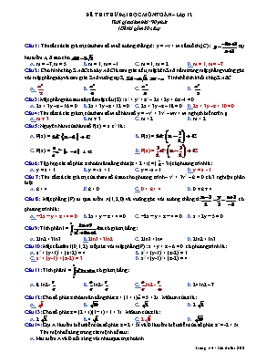 Đề thi thử đại học môn Toán lớp 12